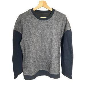 Time Heavy Cotton? Gray Blend Pullover Men Crewneck